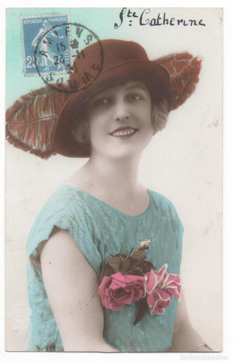 Cartoline: Postal de mujer principios del XX- -circulada-