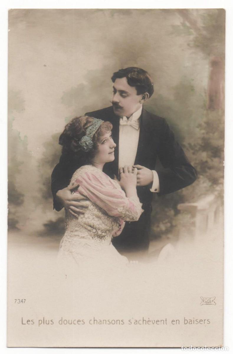 Cartoline: Postal francesa principios del XX- escrita-Rom&aacute;ntica-