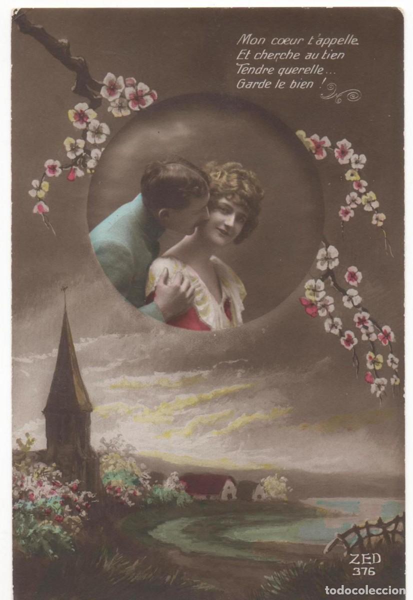 Cartoline: Postal francesa principios del XX- escrita-Rom&aacute;ntica-
