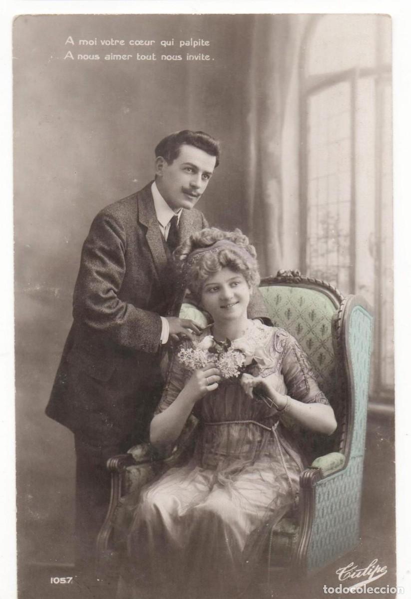 Cartoline: Postal francesa principios del XX- escrita-Rom&aacute;ntica-