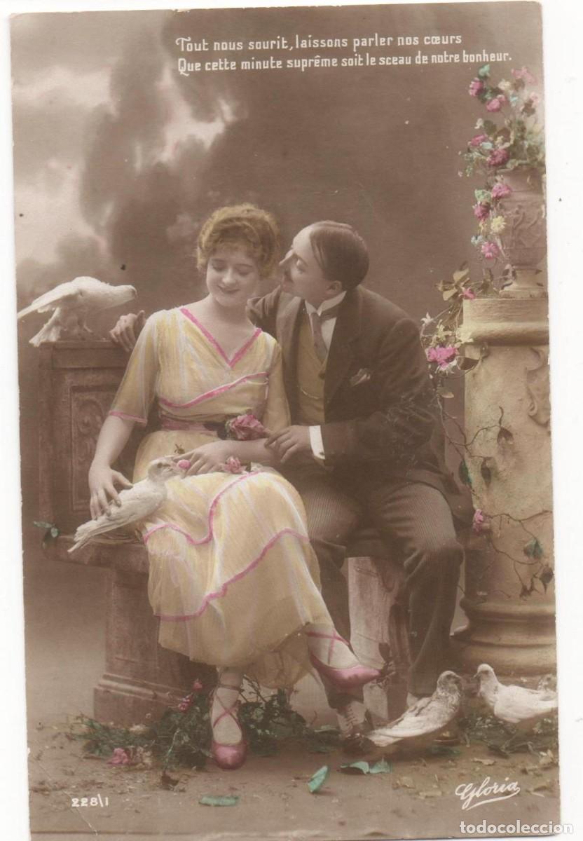 Cartoline: Postal francesa principios del XX- escrita-Rom&aacute;ntica-