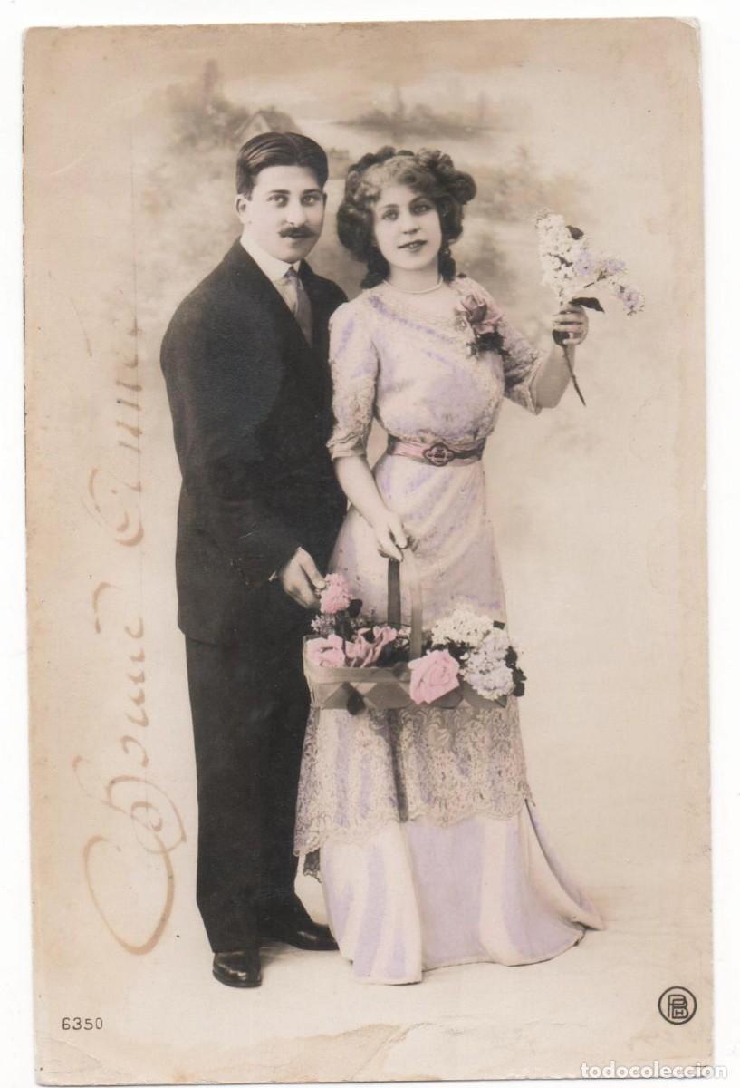 Cartoline: Postal francesa principios del XX- escrita-Rom&aacute;ntica-