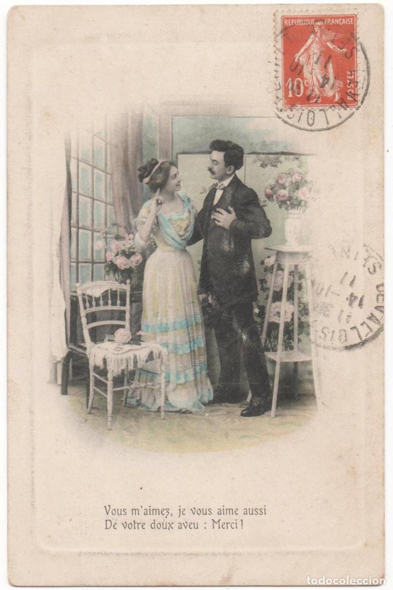 Postais: Postal francesa principios del XX- circulada-Rom&aacute;ntica-