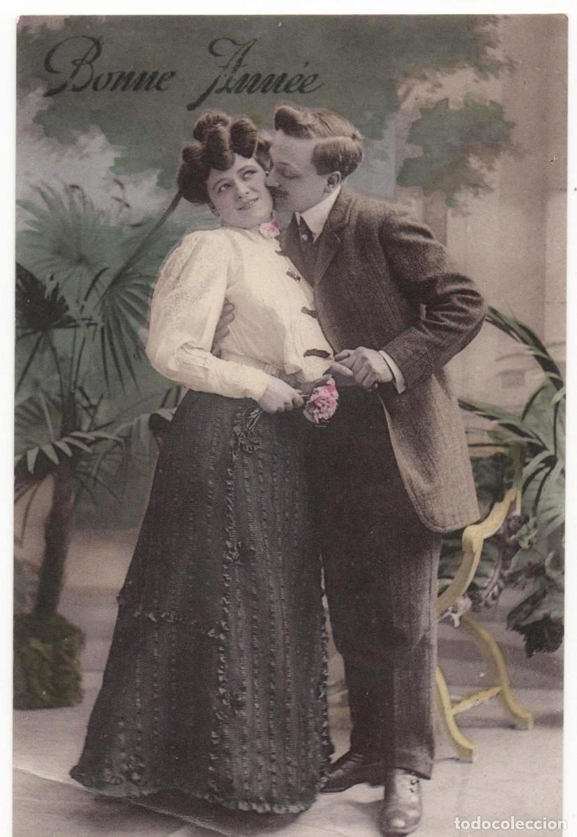 Cartoline: Postal francesa principios del XX- circulada-Rom&aacute;ntica-