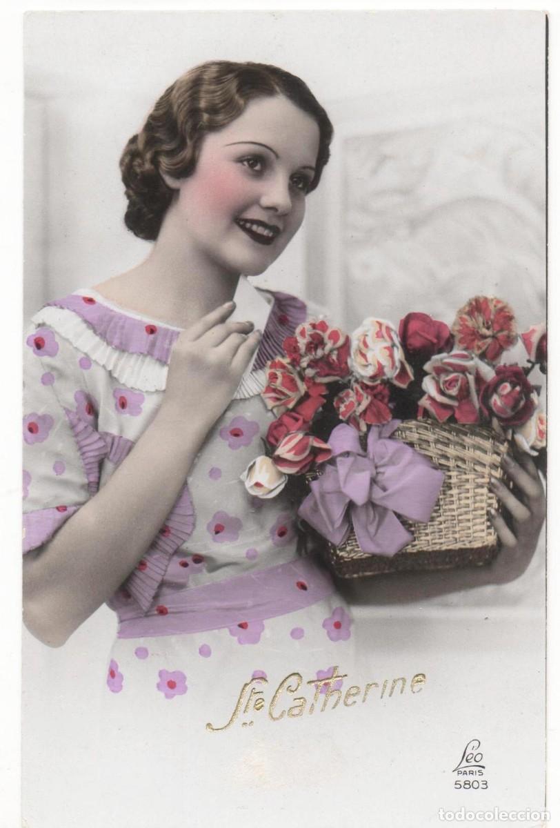 Cartoline: Postal francesa principios del XX-mujer-Rom&aacute;ntica-escrita-