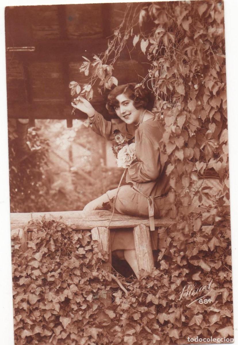 Cartoline: Postal francesa principios del XX-mujer-Rom&aacute;ntica-escrita-