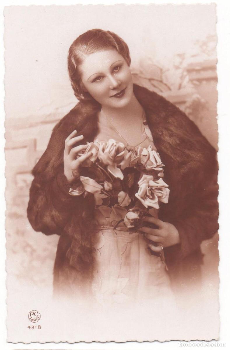 Cartoline: Postal francesa principios del XX-mujer-Rom&aacute;ntica-escrita-