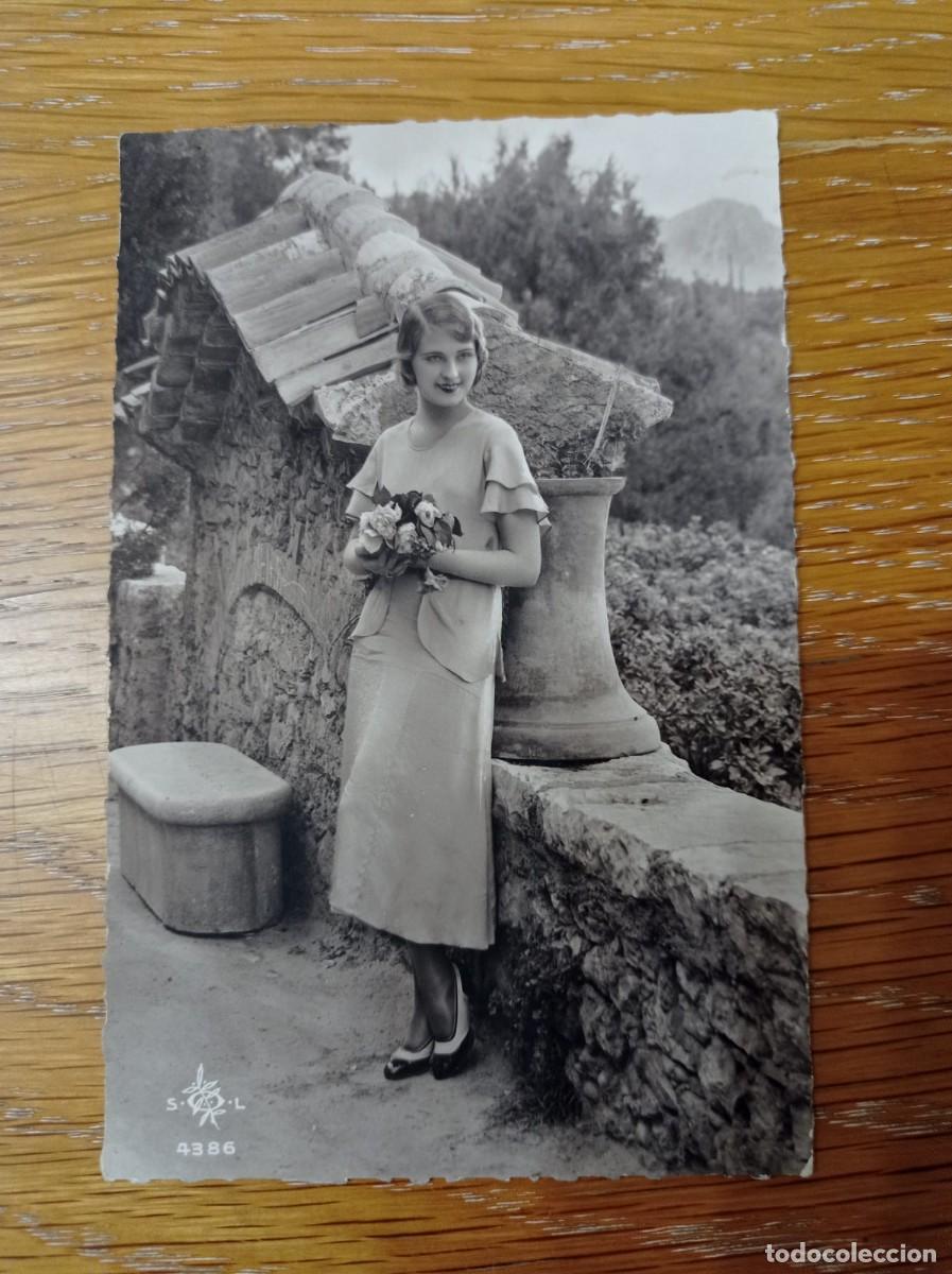 Postais: postal bella se&ntilde;orita escrita