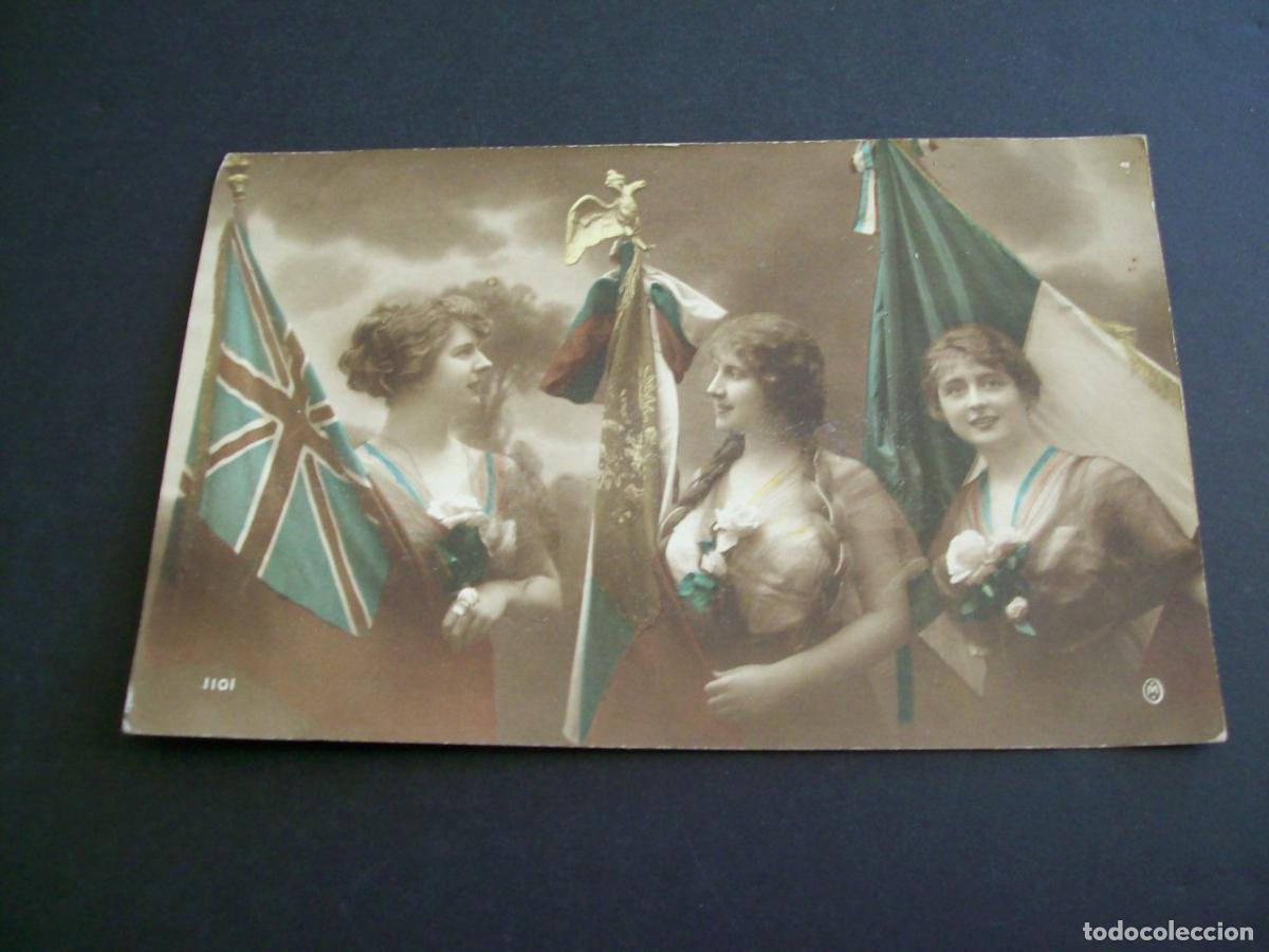 Postales: MUJERES CON BANDERAS POSTAL