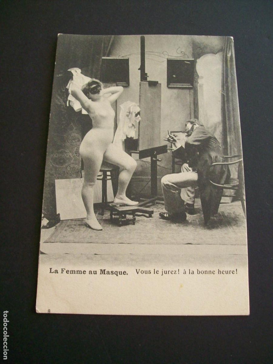 Cartoline: PINTOR RETRATANDO MUJER DESNUDA POSTAL EROTICA EROTISMO