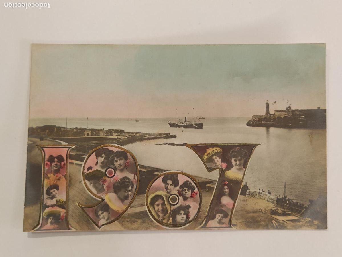 Postais: FELIZ A&Ntilde;O 1907 - MUJERES - FOTOGRAFICA - POSTAL ANTIGUA -(111.878)