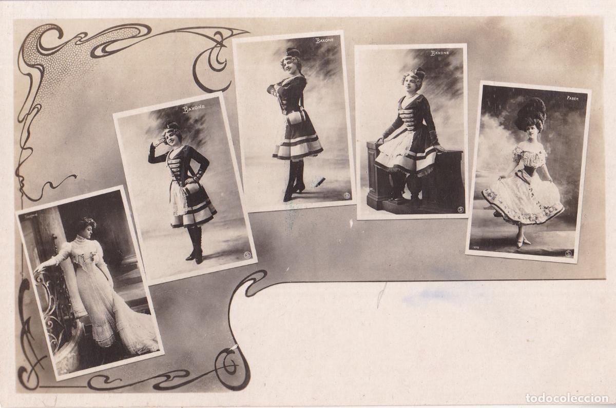 Postais: ANTIGUA POSTAL CON IMAGENES DE LA ACTRIZ ELLEN BAXONE Y MILLE FABER &ndash; DORSO EN BLANCO