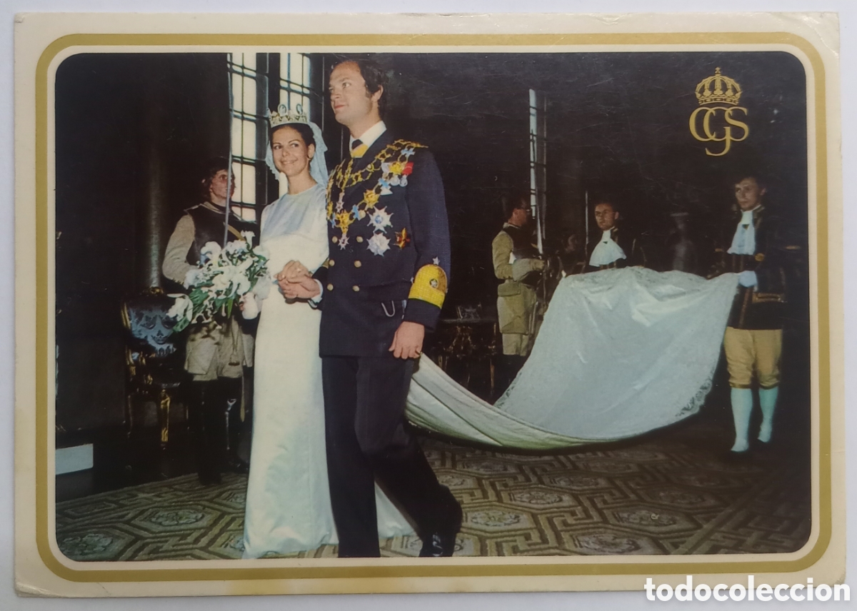 Postais: Postal monarqu&iacute;a Suecia Carl XVI Gustaf and The Queen Silvia