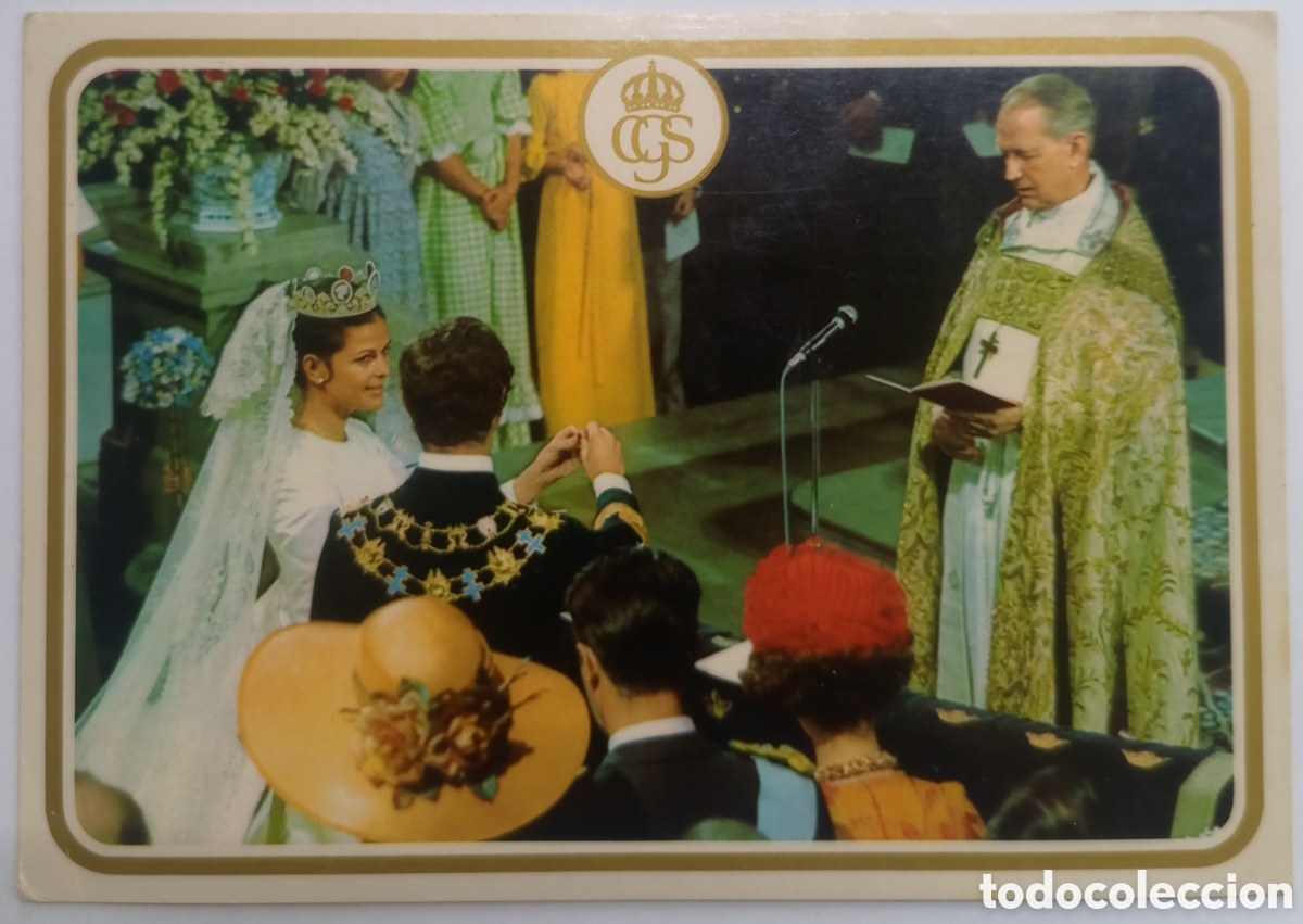 Postais: Postal monarqu&iacute;a Suecia Carl XVI Gustaf and The Queen Silvia