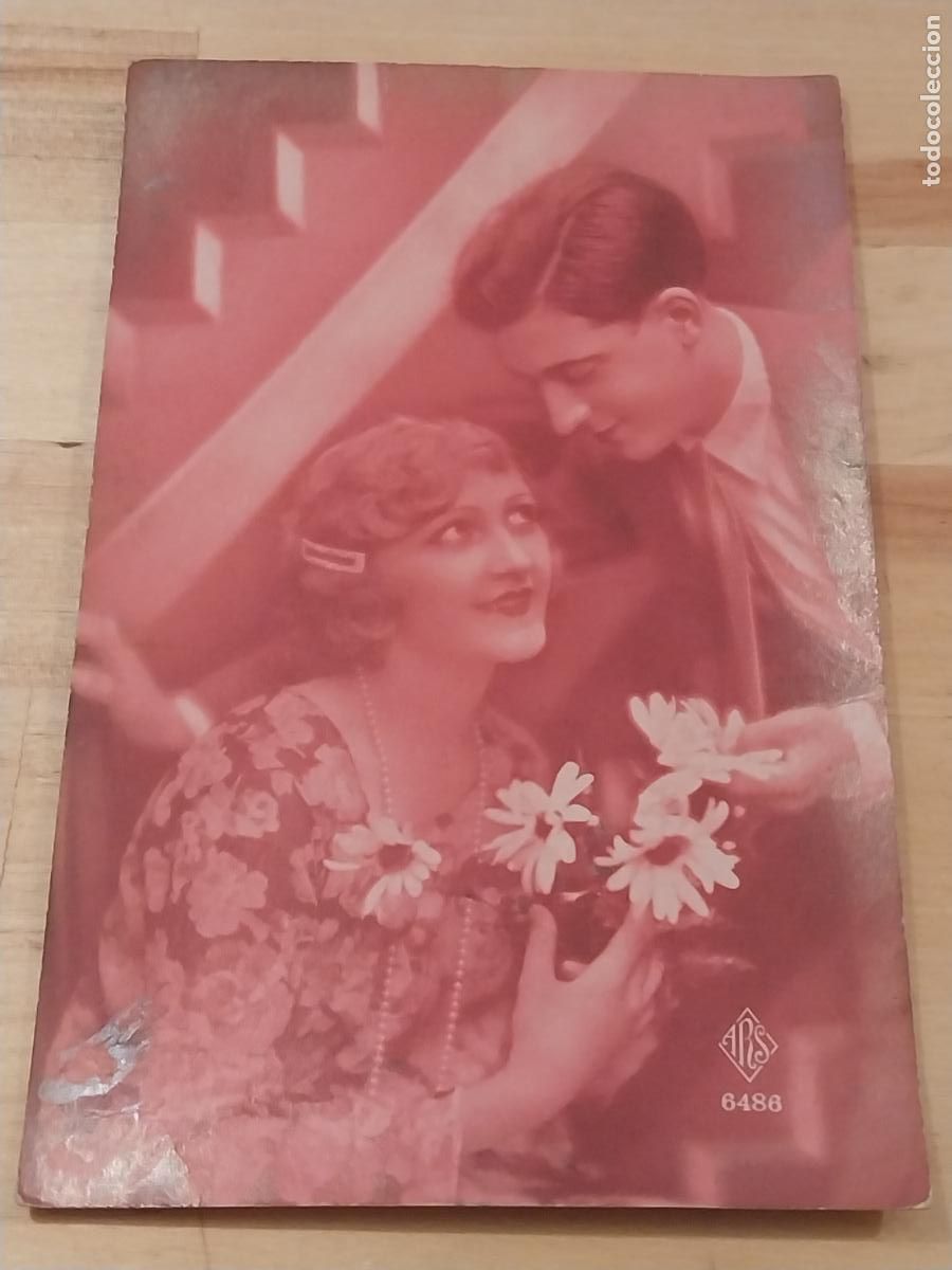 Cartoline: PAREJA FLORES FOTO COLOREADA ESCRITA REPUBLICA 1935