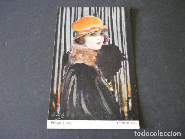 Postales: MUJER ELEGANTE POSTAL ILUSTRADA - Foto 1
