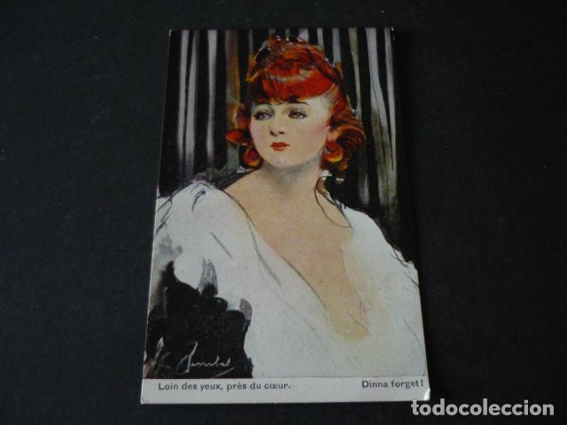 Postales: MUJER ELEGANTE POSTAL ILUSTRADA - Foto 1