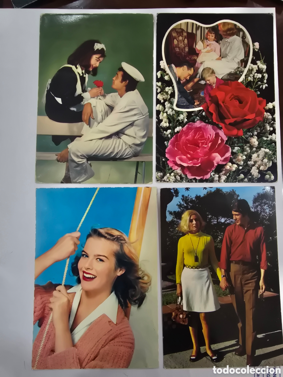 Postales: 4 POSTALES ROMANTICAS A&Ntilde;OS 60 - Foto 1