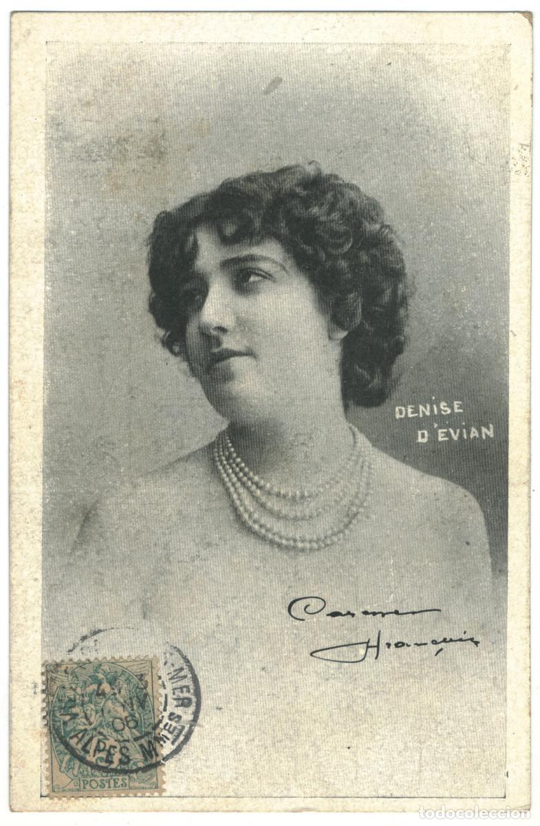 Postales: Postal actriz EVIAN, Denise d_Sin datos (1906) - Foto 1