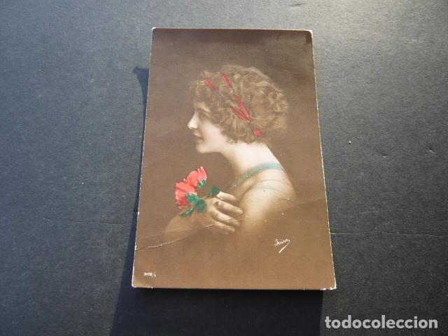 Postales: MUJER CON FLORES POSTAL - Foto 1