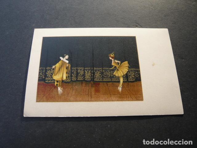 Postales: BAILARINA Y PIERROT POSTAL ILUSTRADA - Foto 1