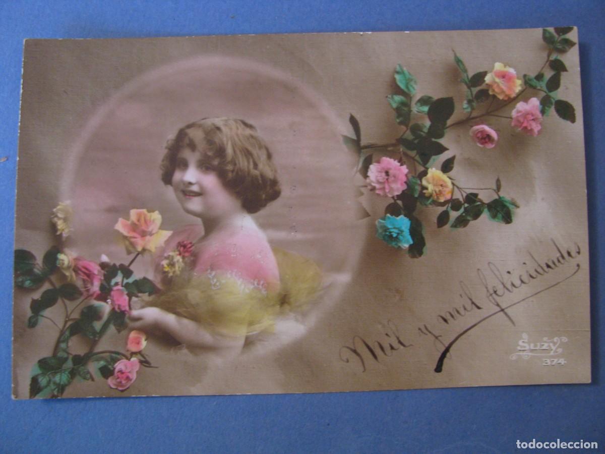 Cartoline: ANTIGUA POSTAL. MUJER. SUZY 374. ESCRITA 1917