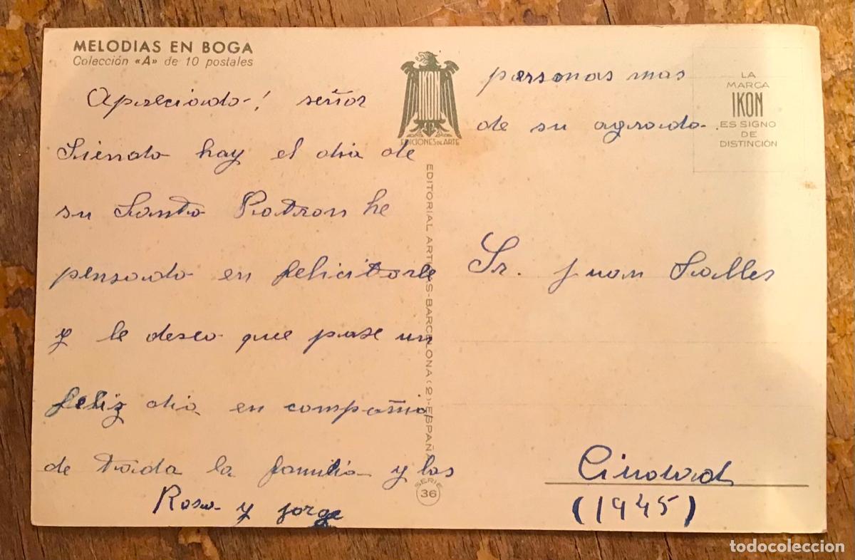 Postales: MELOD&Iacute;AS EN BOGA, POSTAL A&Ntilde;O 1945 - Foto 2