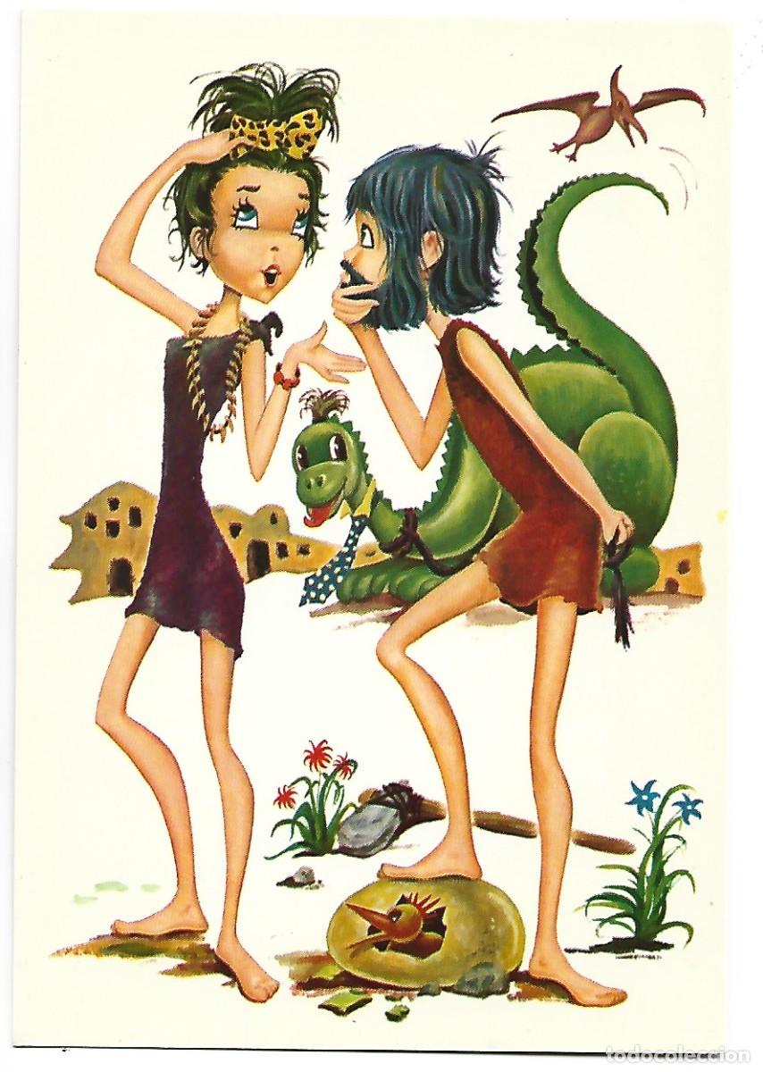 Postales: PAREJA PREHISTORICA CORTEJANDO - Foto 1