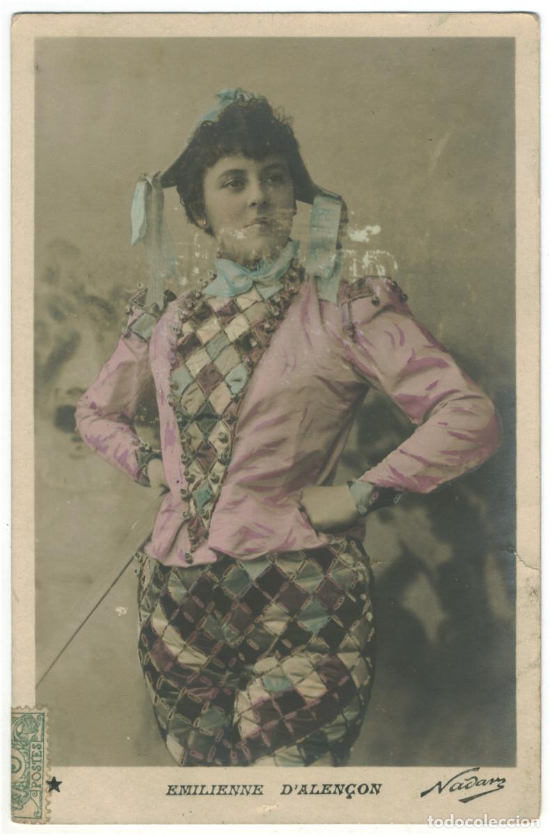 Postcards: Actriz ALEN&Ccedil;ON, Emilienne d'_&Eacute;toile. 758-64. Photo Nadar