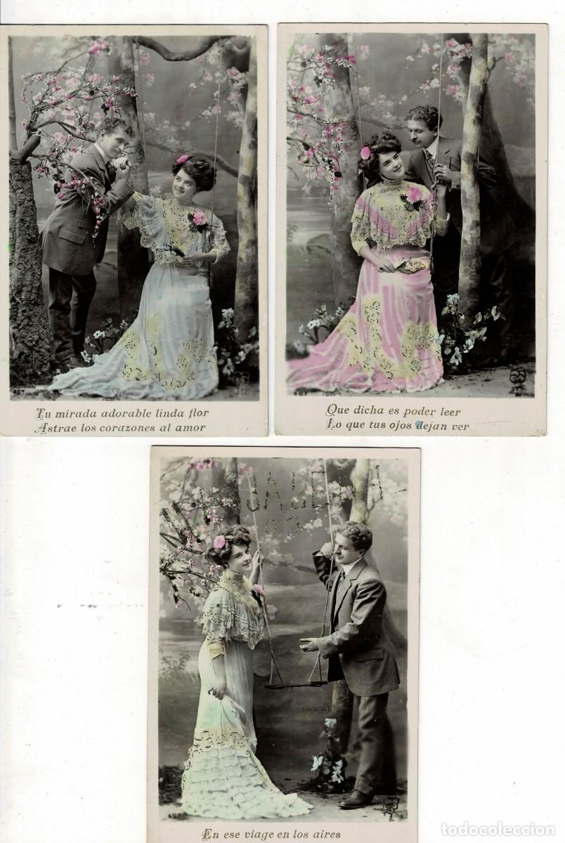 Postais: LOTE DE 3 POSTALES ROMANTICAS DE PAREJAS. P-ROM-1165