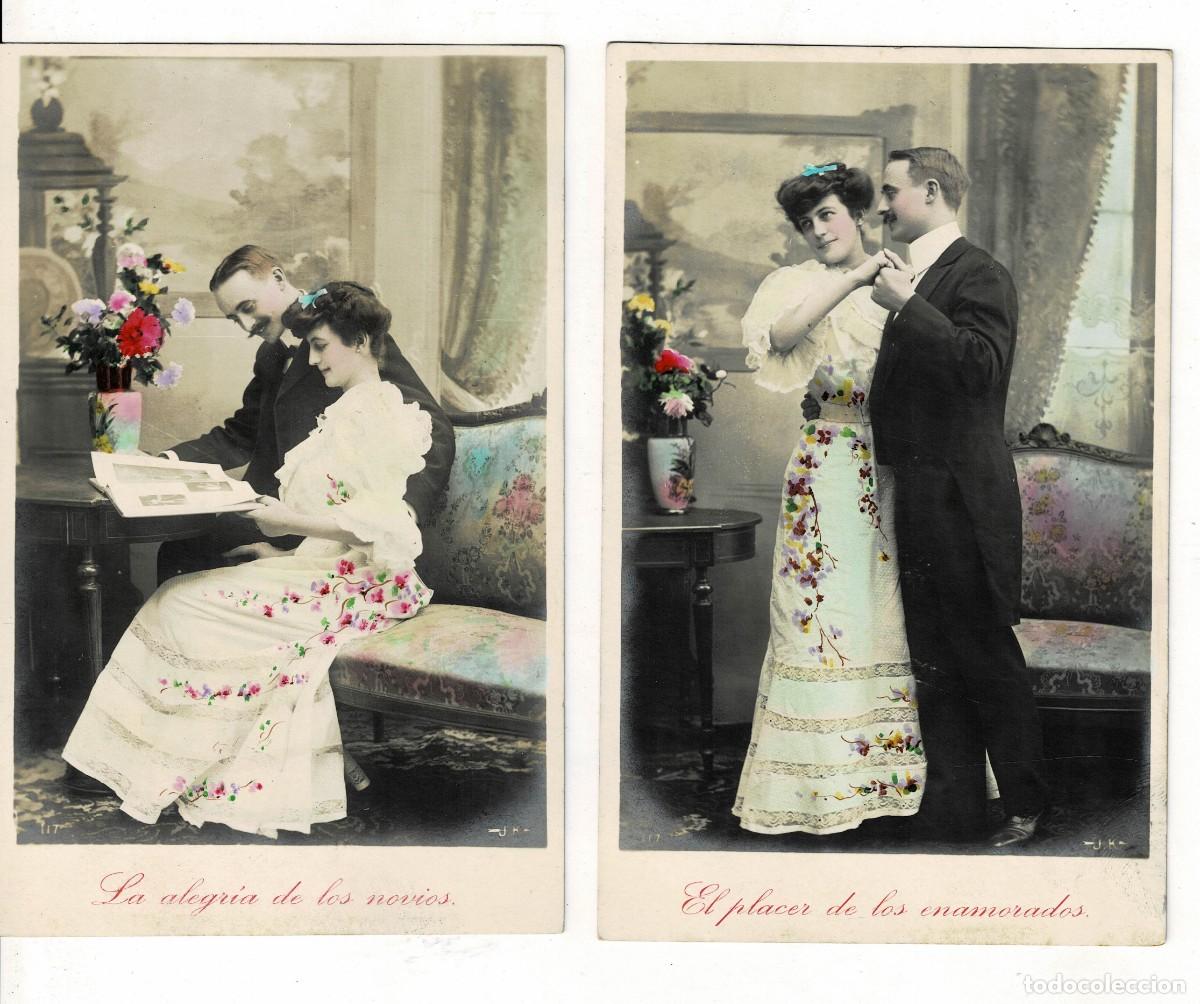 Postais: LOTE DE 2 POSTALES ROMANTICAS DE PAREJAS. P-ROM-1168