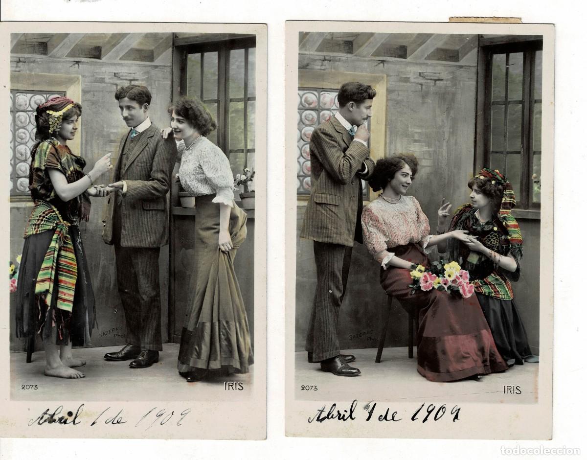 Postais: LOTE DE 2 POSTALES ROMANTICAS DE PAREJAS. P-ROM-1169