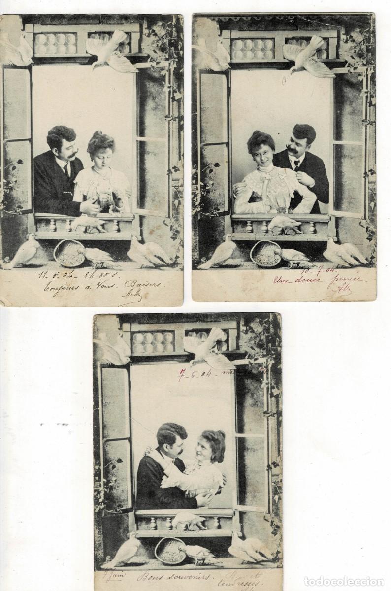 Postais: LOTE DE 3 POSTALES ROMANTICAS EN BLANCO Y NEGRO. P-ROM-1174