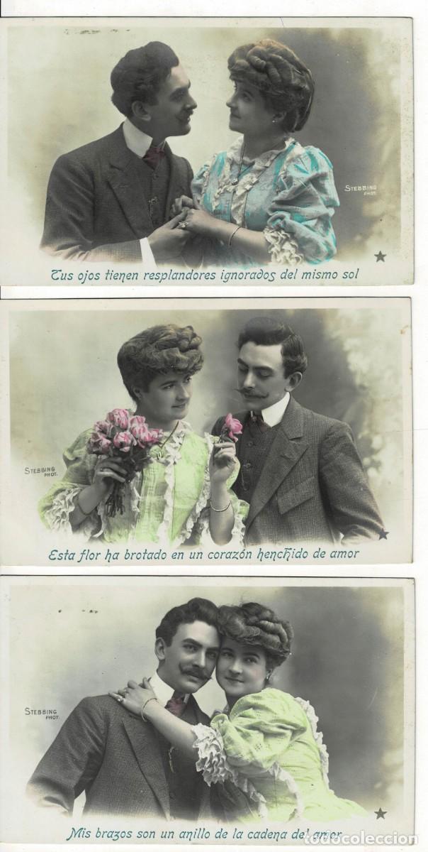 Postais: LOTE DE 3 POSTALES ROMANTICAS DE PAREJAS. P-ROM-1175