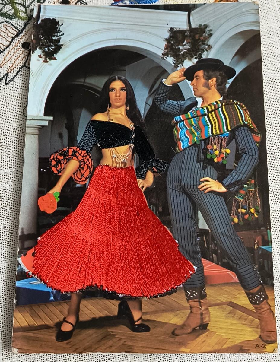 Postales: POSTAL BORDADA | MUJER FLAMENCA ANDALUZA