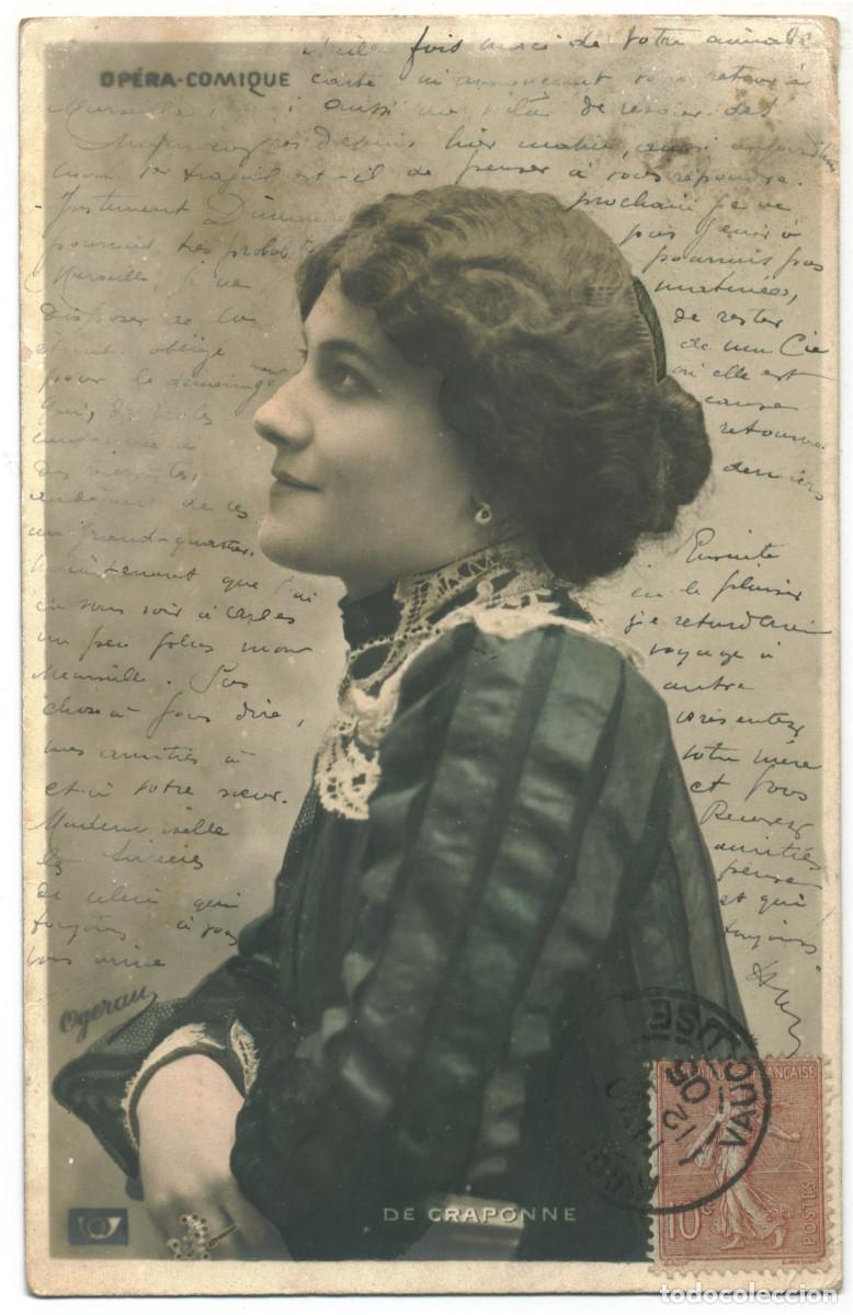 Postales: Actriz CRAPONNE, de_Trompeta. 2-5. Op&eacute;ra Comique. Photo Ogerau