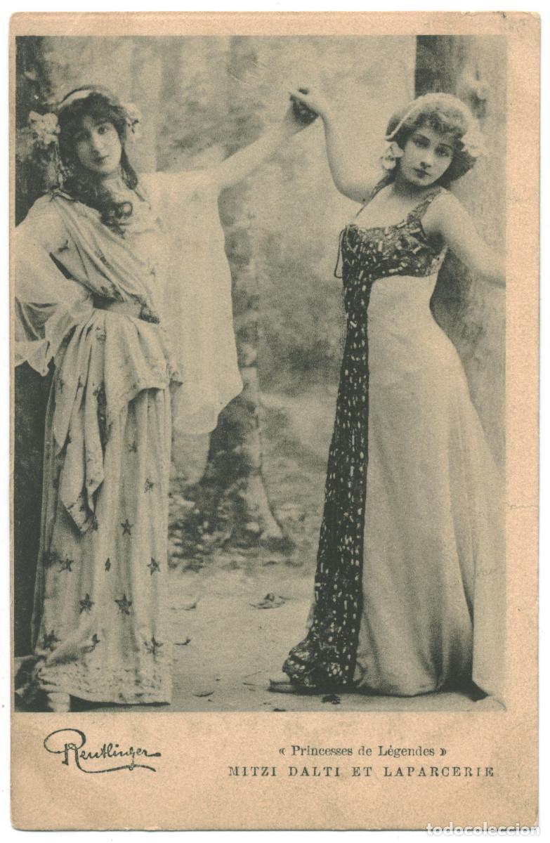 Postkarten: 4 Postales Actrices DALTI, Mitzi & LAPARCERIE, Cora_Reutlinger. Princesses de L&eacute;gendes
