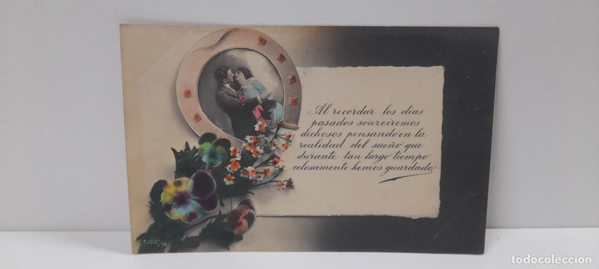 Cartoline: ANTIGUA POSTAL DE UNA PAREJA DE ENAMORADOS . ESCRITA Y FECHADA EN 1914