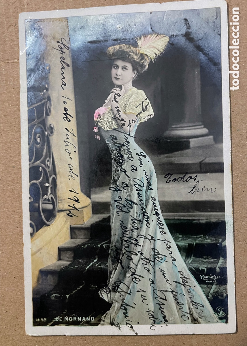 Postales: Postal de 1916. Dama posando. - Foto 1
