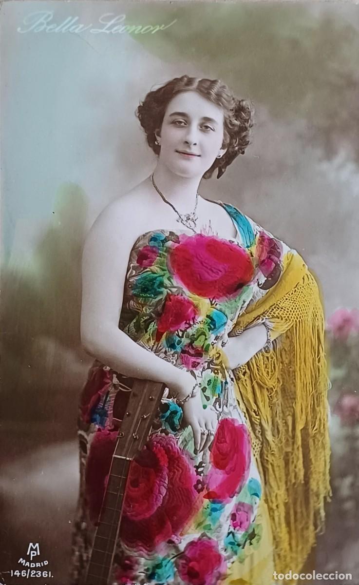 Postales: Bella Leonor, artista. Postal coloreada. - Foto 1