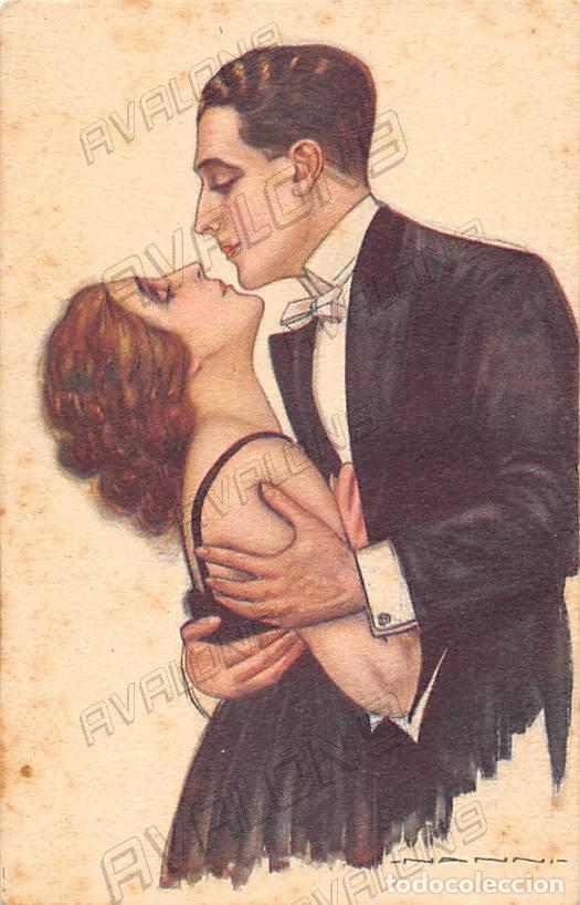 Postales: Postal de pareja de enamorados italiana de los a&ntilde;os 20