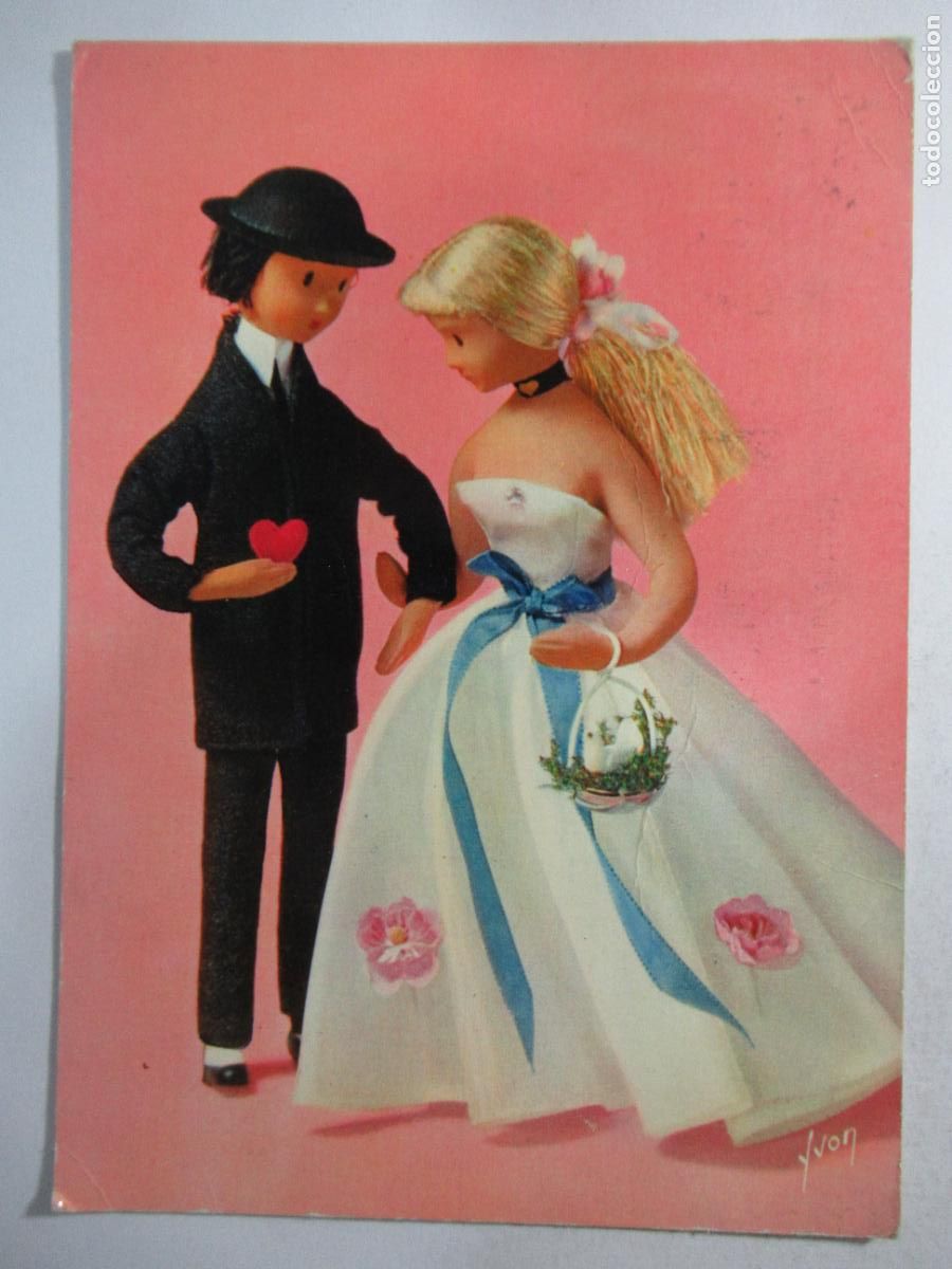 Postales: Postal Pareja novios - Circulada