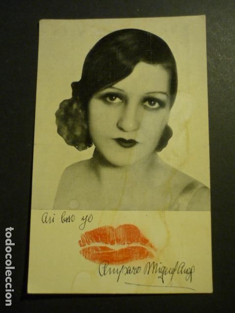 Postales: AMPARO MIGUEL ACTRIZ DE REVISTA TEATRO MARAVILLAS MADRID MI COSTILLA ES UN HUESO PUBLICIDAD KEMTTON