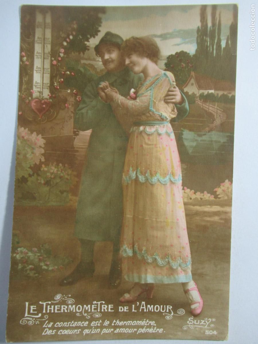 Postales: Postal mujer hombre pareja rom&aacute;ntica - Circulada en 1966