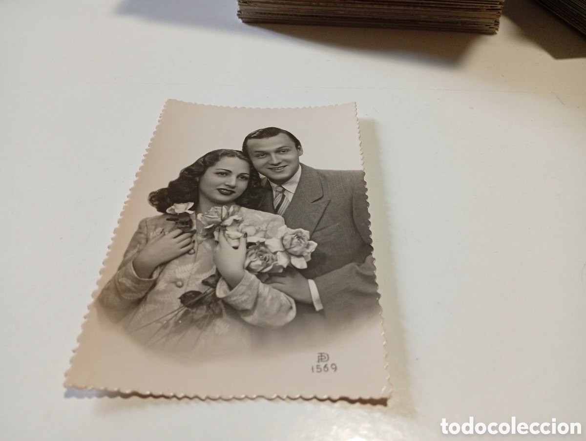 Postales: Postal antigua pareja, dirigida a Paquita Moncho