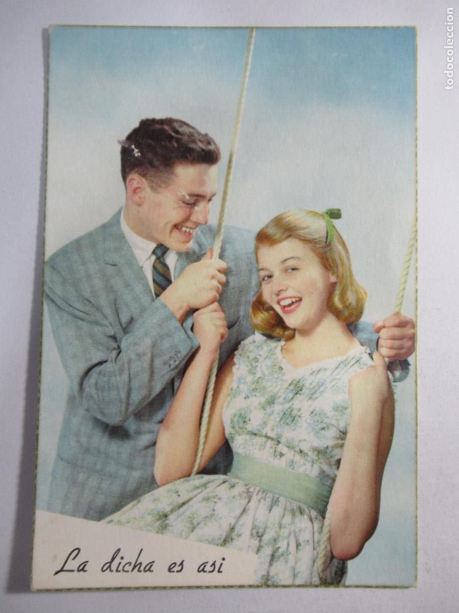 Postales: Postal mujer hombre pareja rom&aacute;ntica - Escrita en 1961