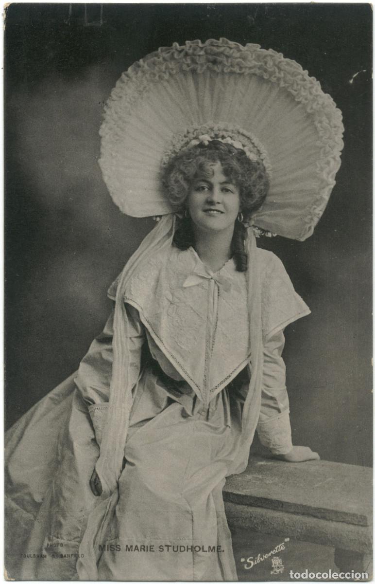 Cartoline: Serie (2 Postales) Actriz Marie Studholme_Raphael Tuck (Celebrities of the Stage. Silverette; 6568)