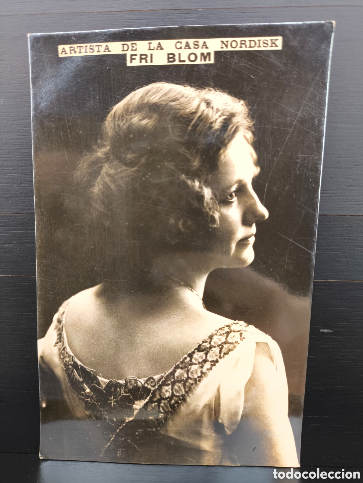 Cartoline: Antigua postal fotogr&aacute;fica Fri Blom actriz danesa de cine mudo Artista de la casa Nordisk Film 1913