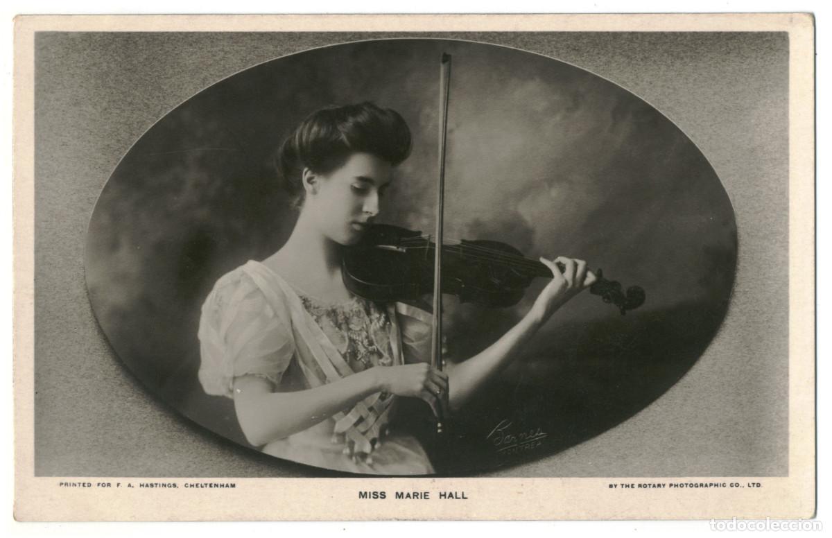 Postales: Actriz HALL, Marie (violinista)_F. A. Hasting. Photo Barnes & Rotary