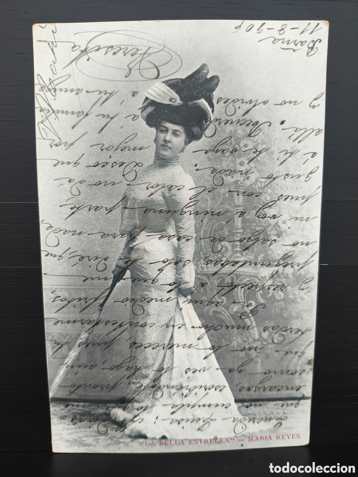Postales: Antigua postal Mar&iacute;a Reyes La Bella Estrella artista de variedades cupletista espa&ntilde;ola 1906